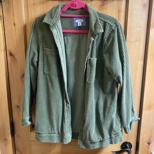 LL Bean Green Corduroy Button-Up Jacket
